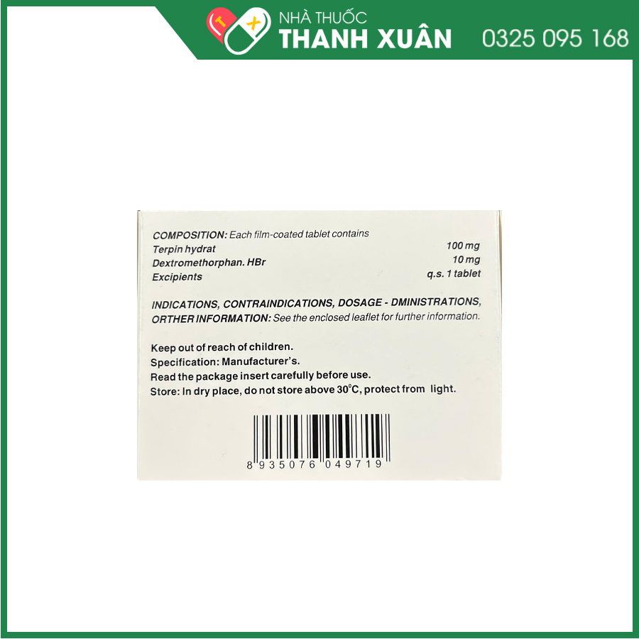 Dextromax thuốc giảm triệu chứng ho, long đờm, mạn tính